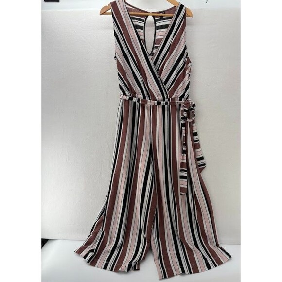 Torrid Pants - Torrid Jumpsuit Womens 1X Plus Size Culotte Striped Wrap V Neck Sleeveless